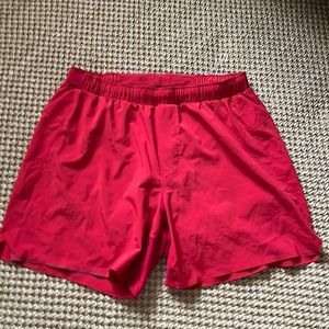 MENS LULULEMON RED PACE BREAKER SHORT